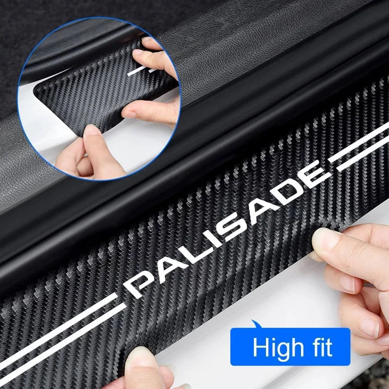 Car Door Sill Stickers Accessories for hyundai palisade creta ix25 tucson stereo santa knoa solaris ix35 i30 Car Accessories