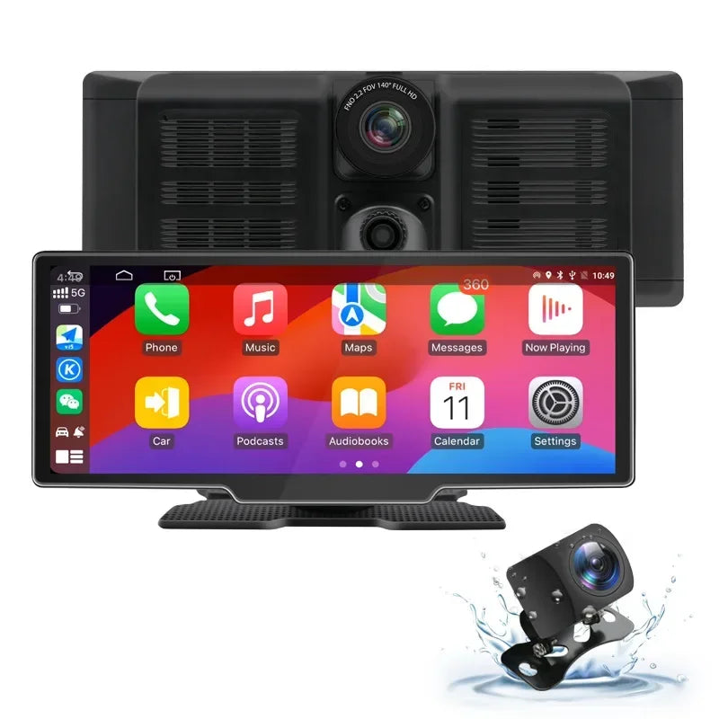 10.26In 4K DVR Wireless CarPlay Android Auto Dash Cam GPS Navigation 24H Parking Monitor Night Vision Integrated design