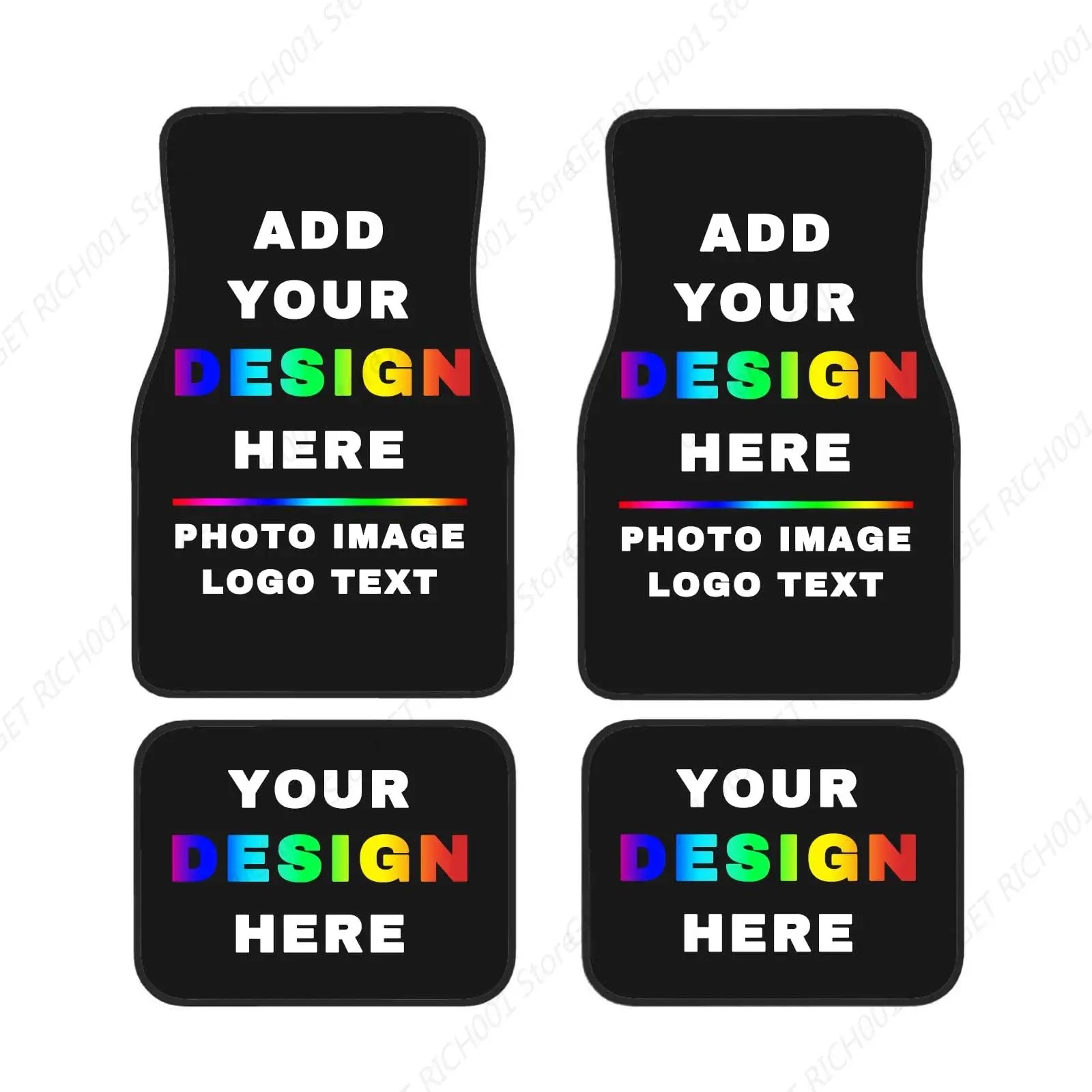 Custom Floor Mats for Cars 4 Piece Personalized Add Your Name Photo Logo Text Customized Car Floor Liners Car Accessories