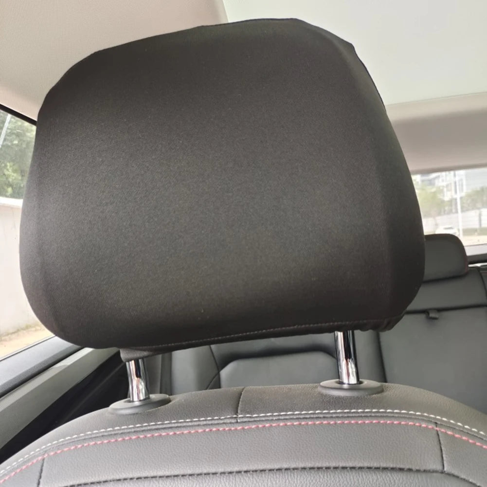 1pc Car Seats cover in Style Black Premium Cloth Headrest Cover for Car  Truck  SUV  Auto Universal Fit  Set of 1