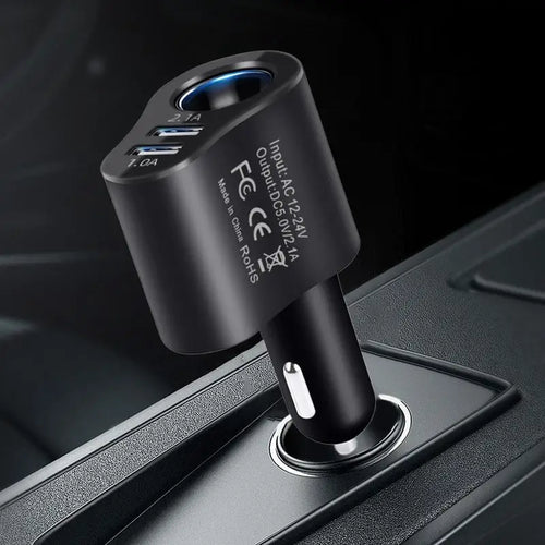 3 In1 USB Car Charger 12v/24v Car Splitter Adapter Fast double Charging Outlet Smart 80w Multifunctional Car Phone Charger