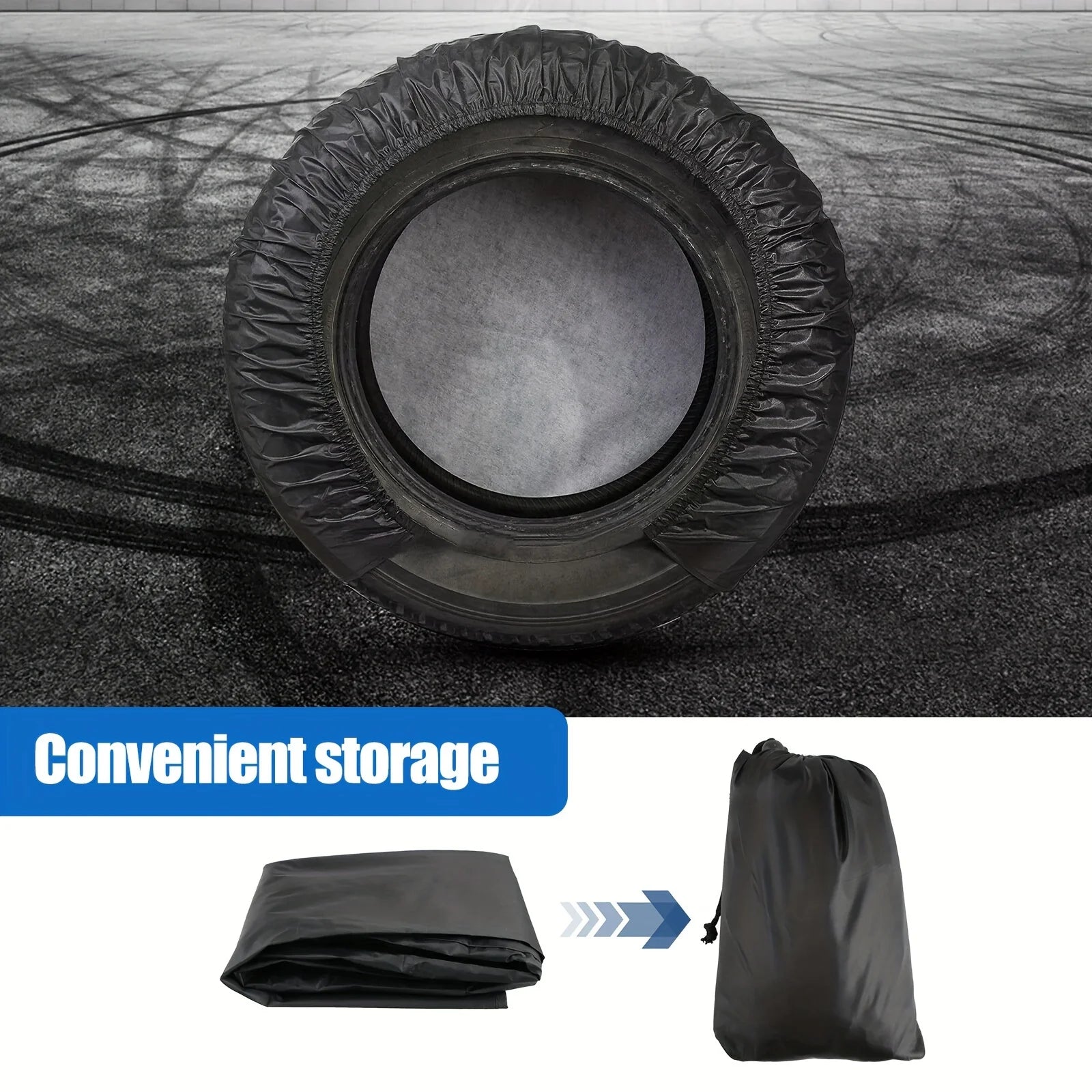 Truck SUV Tire Protective Cover 4-Piece Set, Waterproof Durable Design, Fits Trailers Campers & Other Vehicle Accessories