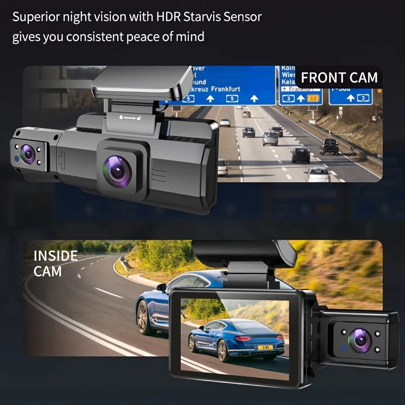 3 Inch Dash Cam For Cars 1080P Inside Video Recorder Car Camera for Vehicle Night Vision Car DVR Black Box car assecories