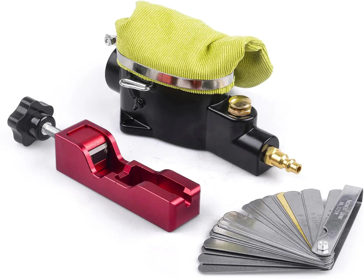 Spark Plug Gap Tool & Pneumatic Spark Plug Cleaner Kit - Air Sandblaster Cleaning Tool for Most 10,12,14, 16mm Spark Plugs