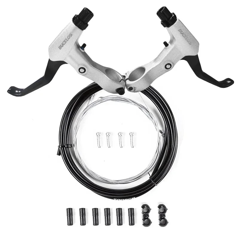 BUCKLOS Bicycle V Brakes Set Aluminum Alloy Bike Brake Lever Line Pulling V Brake Caliper Universal Cable Road Bike Brake Kit