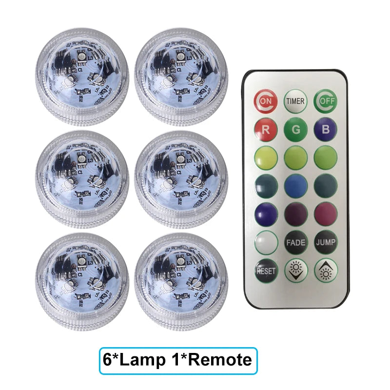 LED Car Interior Ambient Night Light Decoration Wireless Adhesive Bicycle Tail Light Auto Roof Vase Pool  Atmosphere Lamp