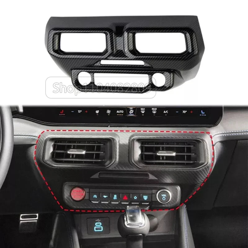 ABS Carbon Fiber Interior Accessories Kit Trim Cover For Ford Mustang AT MT 2024 2025 Center Conlose Gear Shift Panle Decoration