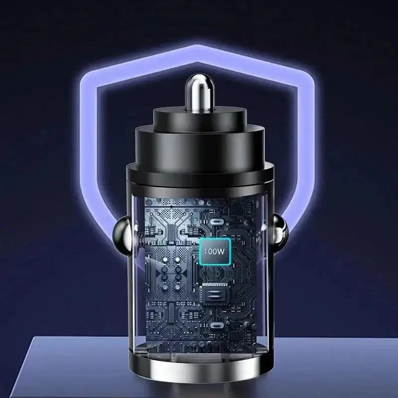 100W 12V-24V USB Mini Car Charger Type C QC3.0 PD Car Chargers Auto Fast Charging Phone Charger Adapter For iPhone Huawei Xiaomi