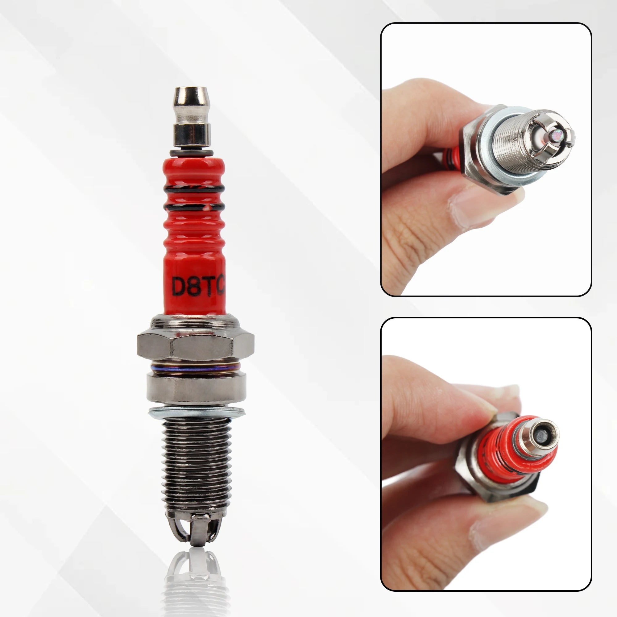 1/2Pcs Racing Spark Plug 3 Triple Electrode D8TC For ATV 50cc-150cc Scooter Dirt Bike Go Kart Atv Scooter Motorcycle Ignition