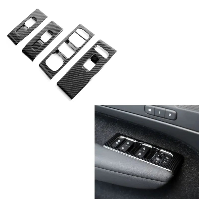 For Volvo XC40 C40 car interior decoration with ABS car accessories, carbon fiber texture, black gloss