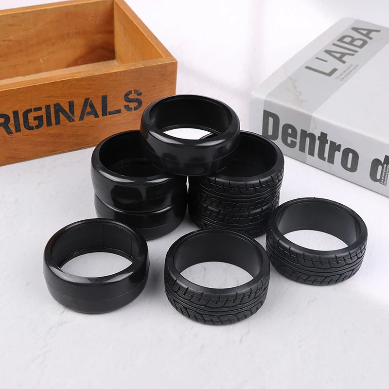 4PCS 1:10 RC Drift Car Tyres - Hard Pattern Plastic On-Road Tires for Mini Racing Cars