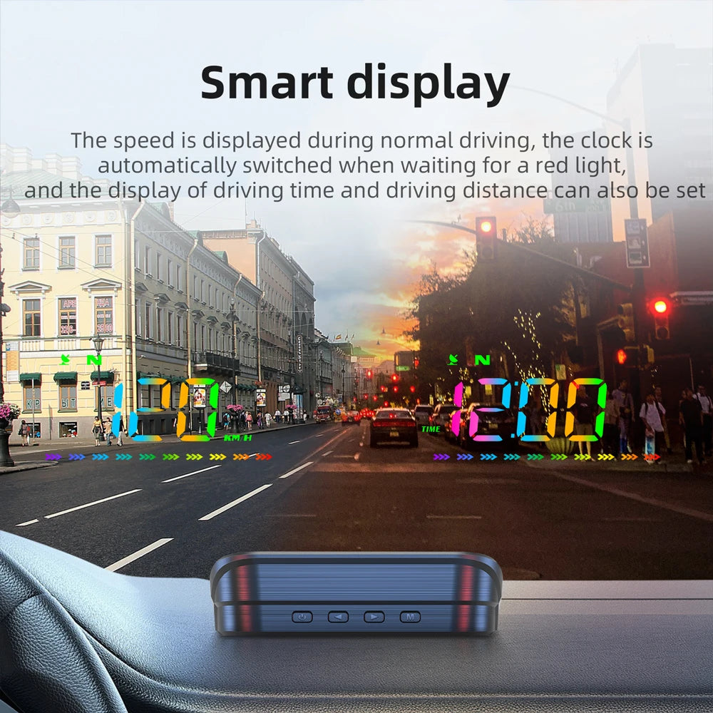 GPS Display Dual System HUD Car Auto Electronics Head-Up Display Windshield Projector Digital Accessories For Gasoline Car
