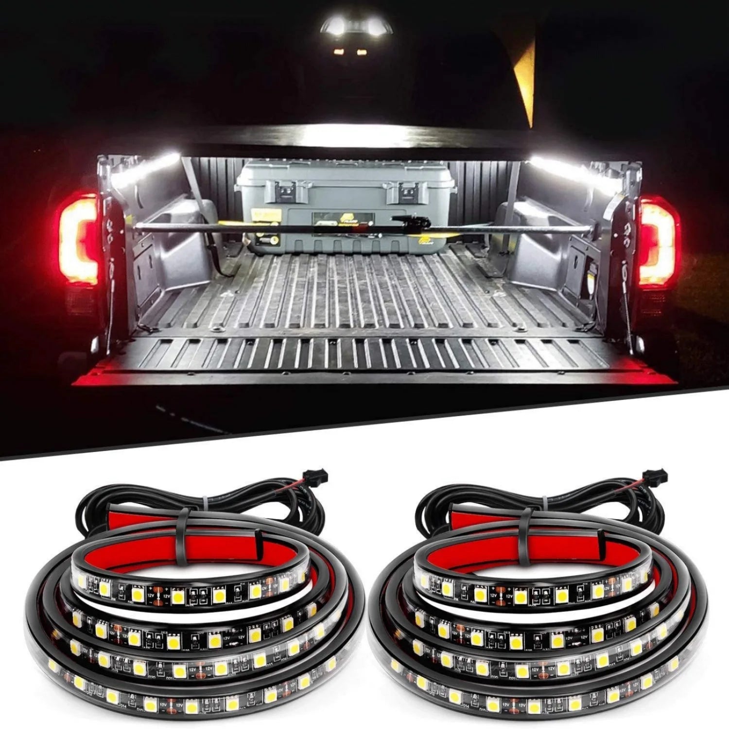 Pickup Truck LED Car Light, One Trailer Two Truck Trunk Light, Suitable For Cargo, Pickup Trucks SUV 2PCS 60 inch 180 LED