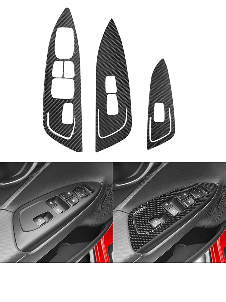 Car Carbon Fiber Interior Mouldings Decorative Stickers For Hyundai Veloster 2019 2020 2021 2022 Cover Trim Accessories