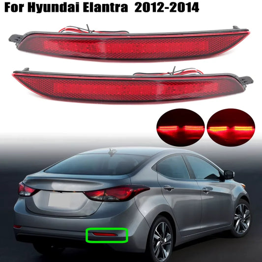 LED Rear Bumper Reflector Light for Hyundai Elantra 2012 -2014 Rear Lamps Brake Lights Warning Reflector Fog Lamp Spare Parts