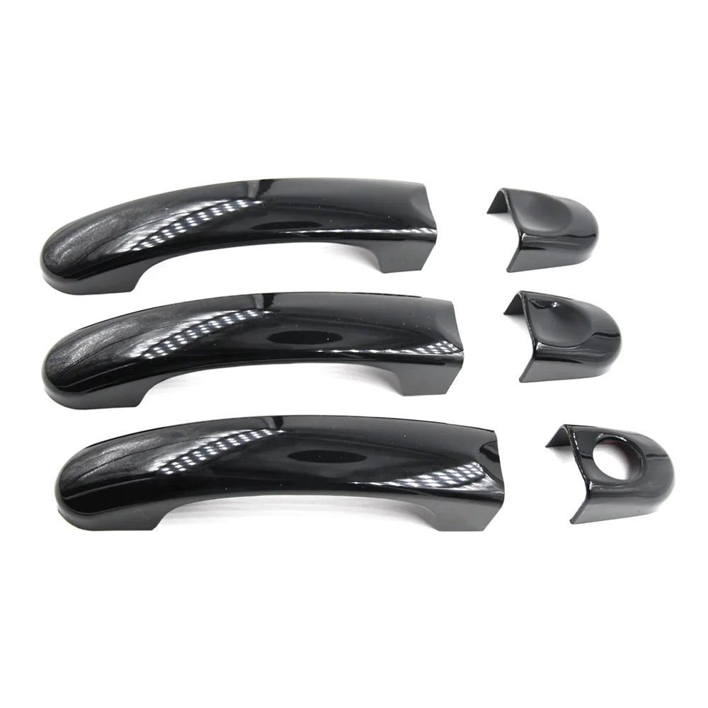 1 set For VW Transporter T5 T6 Caravelle Caddy Van Car Accessories New outside exterior Door Handle Carbon Fiber/Gloss Black