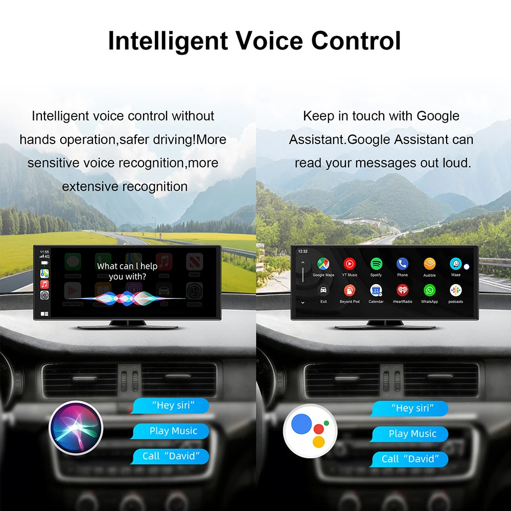 11.6 inch Dash Cam Car DVR Wireless Carplay & Android Auto GPS Navigation Video Recorder Dashboard  Wifi FM AUX