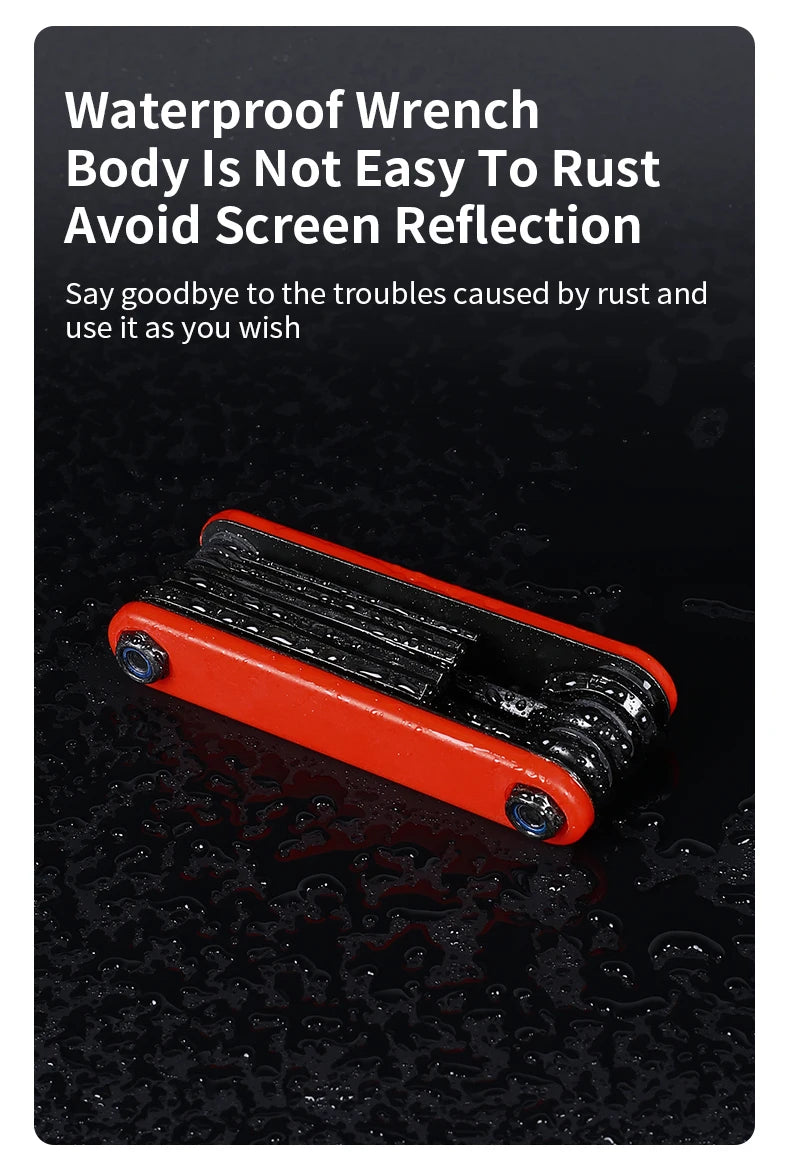 Bicycle Multi-Functional Combination Tool 8 in 1 Multi-functional Repair Tool Highway Bike Loading Folding Tool Repair Bike Hex