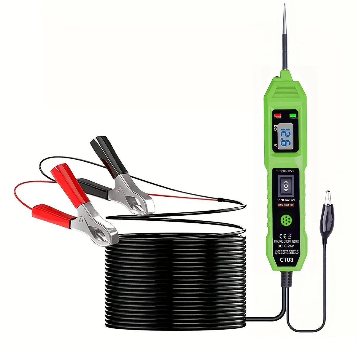2025 Vehicle Circuit Tester with Led Voltage Display, Multi-Function Drive Detector, Insulation Material, Electrical System Diagnostic Tool, Digital Compatible with 3.5-36V Dc Vehicle, Suitable for Mechanic DIY Enthusiasts, S