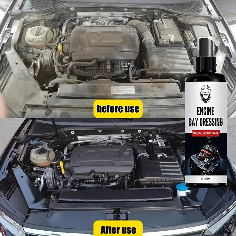 Kit de alta gama para el compartimento del motor (100 ml): Pintura protectora + Desengrasante pulidor para piezas de plástico de automóviles y camiones.