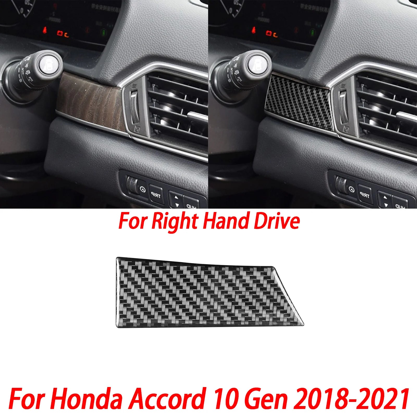 Interior Accessories Steering Wheel Central Armrest Panel Cup Holder For Honda Accord 10th Gen 2008—2021 Carbon Fiber Sticker