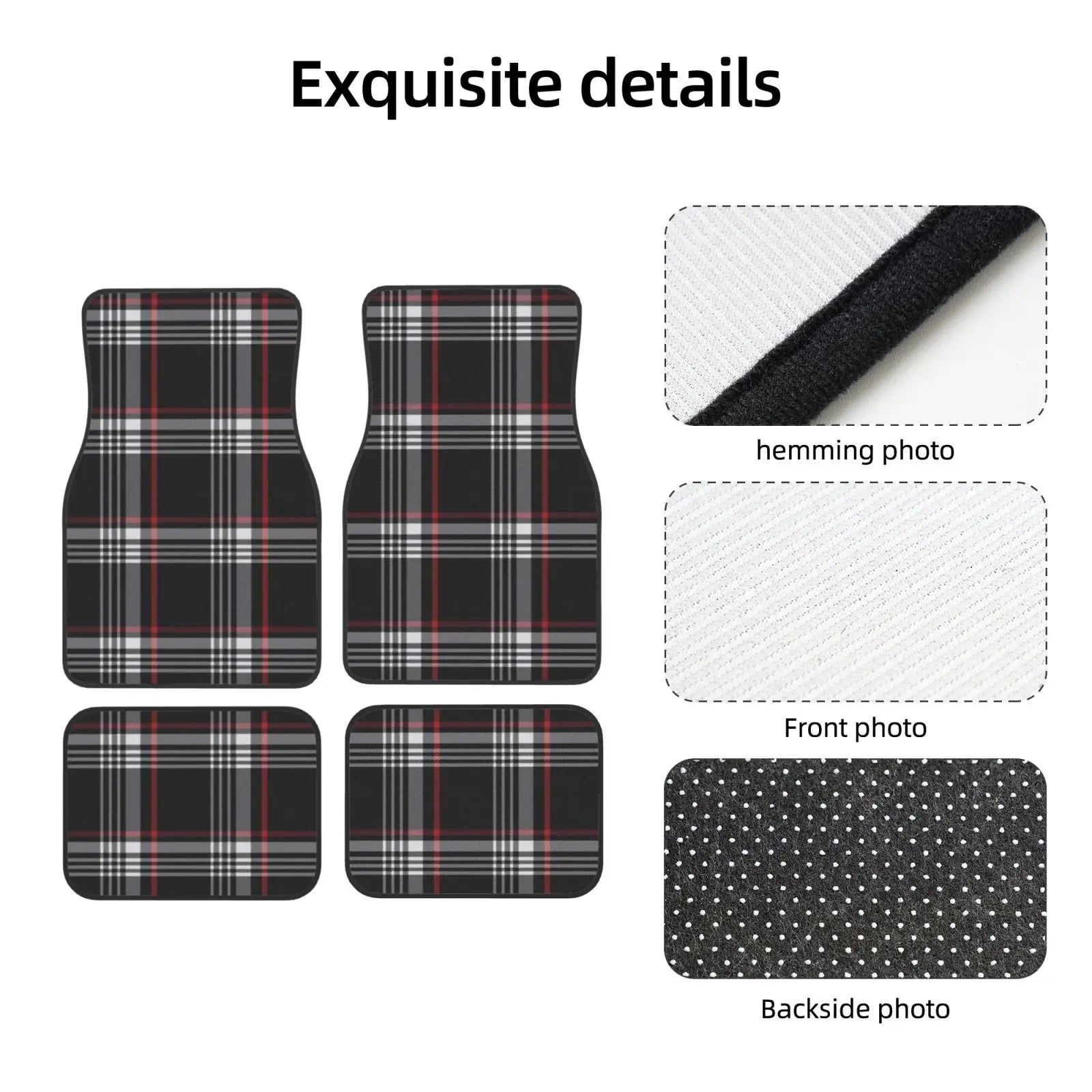 Car Floor Mats 4 Pcs Universal Front and Rear Foot Mats with Non-Slip Rubber Backing Auto Accessories Decor All Weather