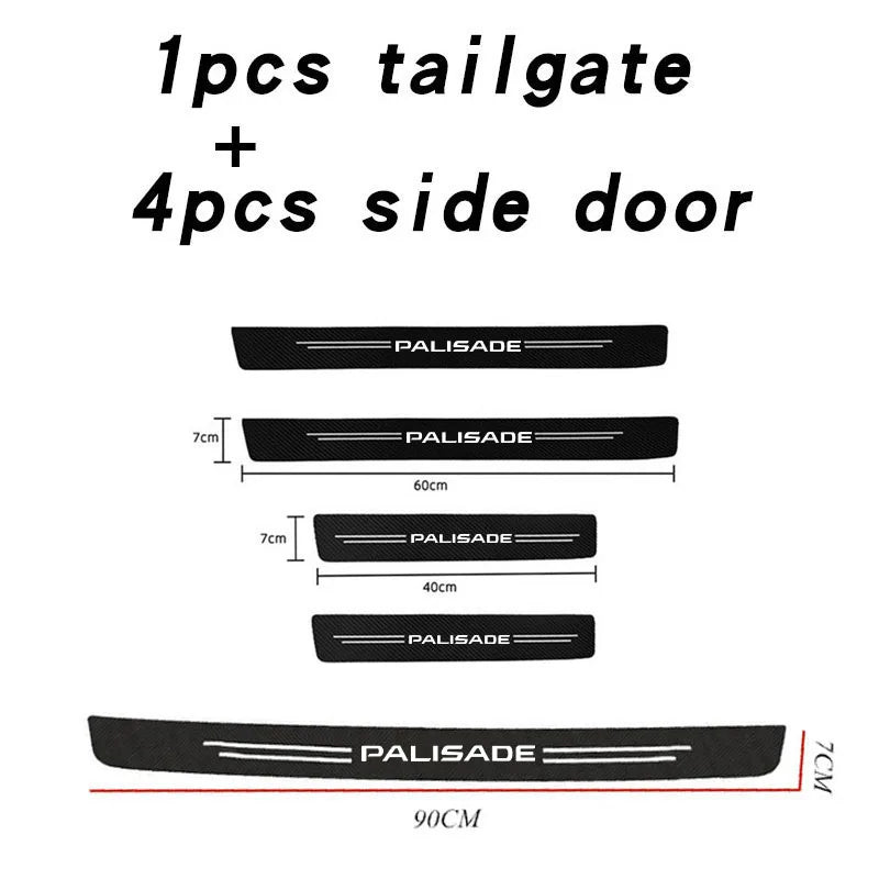 Car Door Sill Stickers Accessories for hyundai palisade creta ix25 tucson stereo santa knoa solaris ix35 i30 Car Accessories