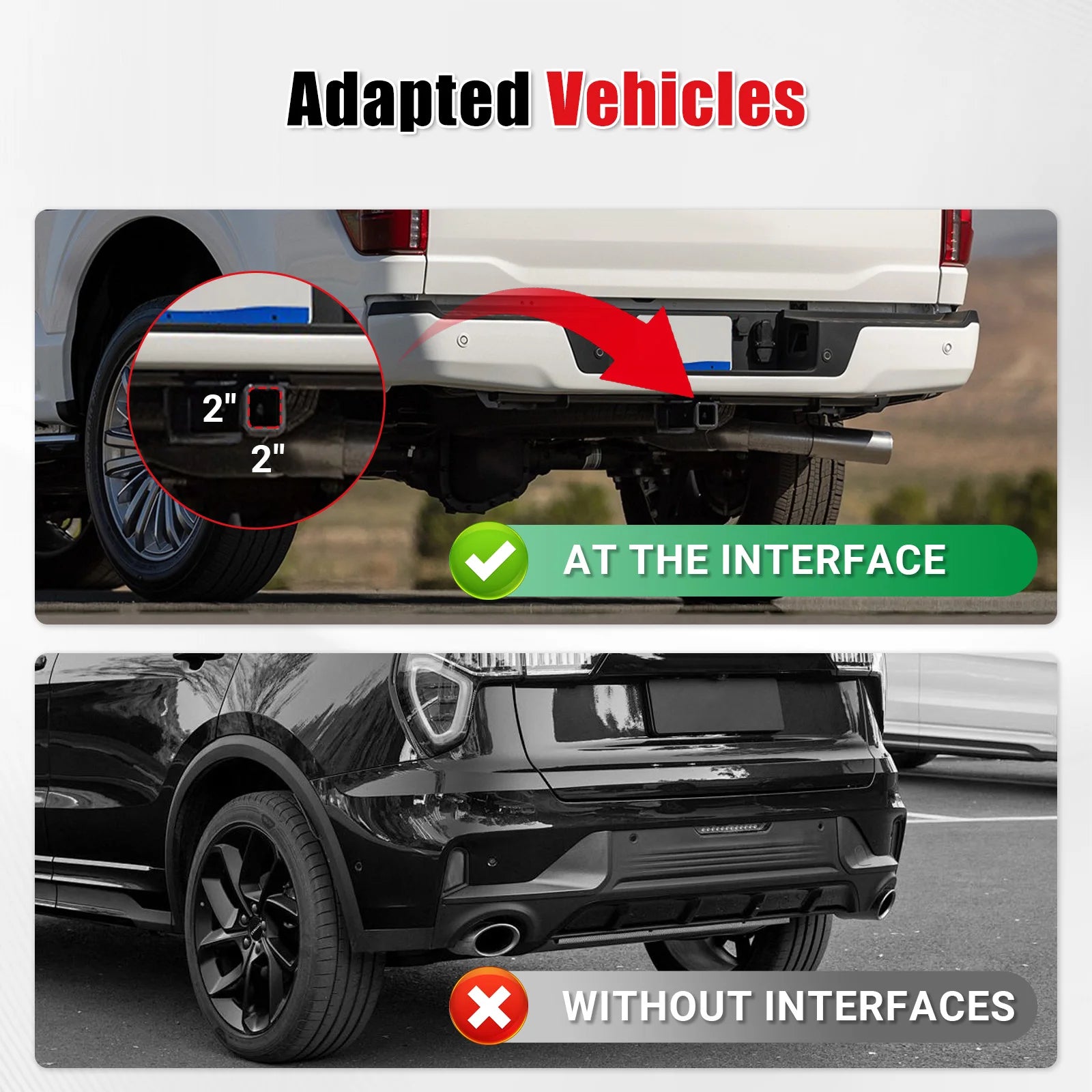 For Trucks Off-Road Vehicle Towing 2" hitch receivers Recovery Aluminum Bumper Step Hitch Slider With 3/4" D-Ring Shackle Combo