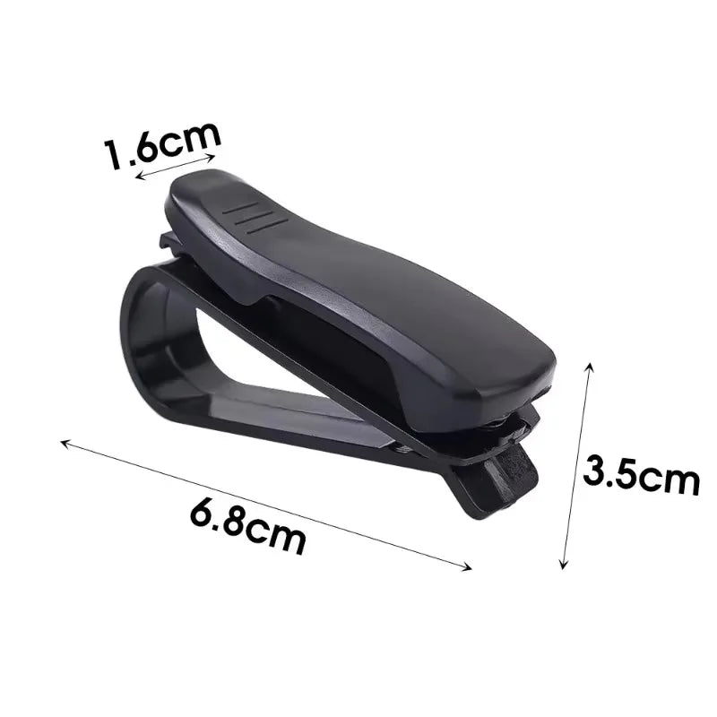 Car Visor Clip Glasses Holder Sunglass Eyeglass Mount Black Auto Vehicle Interior Accessory Portable Stand Hanger Fastener Case