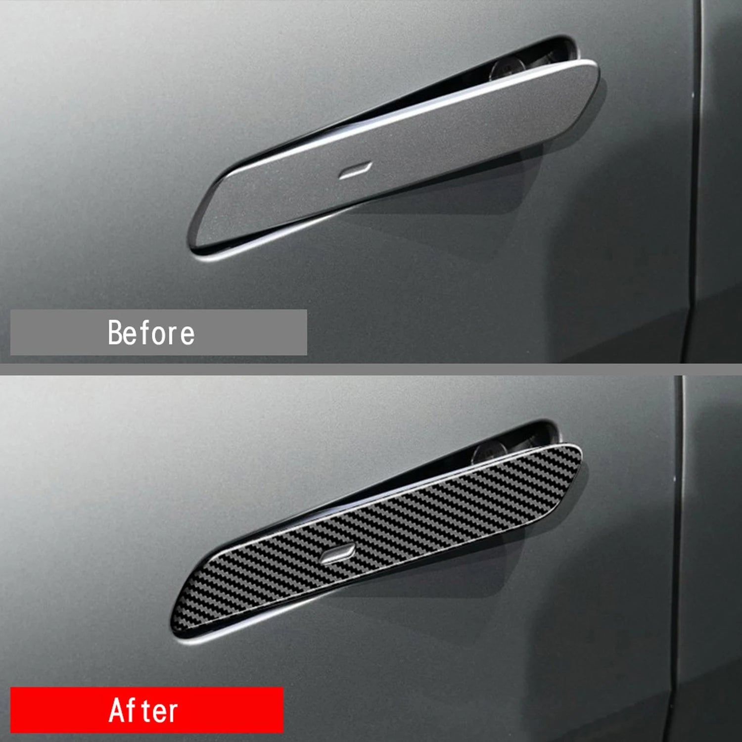 Car Accessories For Kia EV6 2021 2022 2023 2024 2025 ABS Carbon Fiber Style Exterior Door Handle Decoration Cover Trim 4pcs