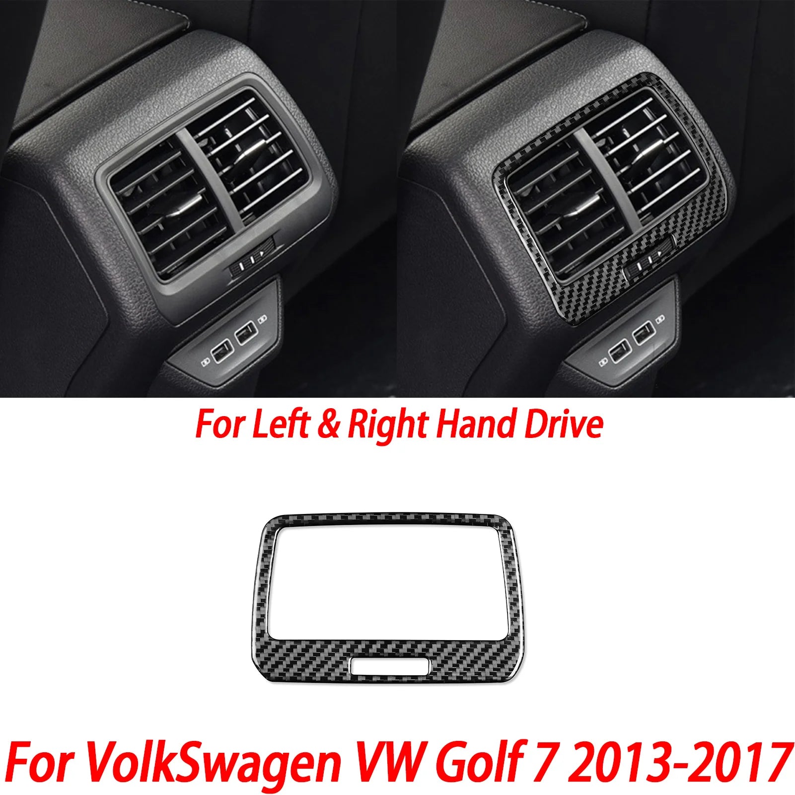 For VW Golf 7 GTI Mk7 2013-2017 Car Interior Accessories Cup Holder Frame Console AC CD Control Cover Gear Shift Panel Sticker