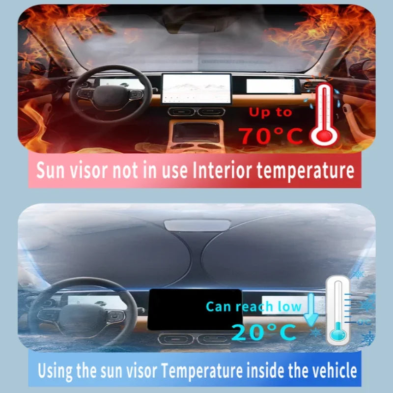 Foldable Car Sun Visor For Volvo XC60 2018~2025 2022 Front Windshield Sunshade Heat Insulation Summer Cooling Auto Accessories