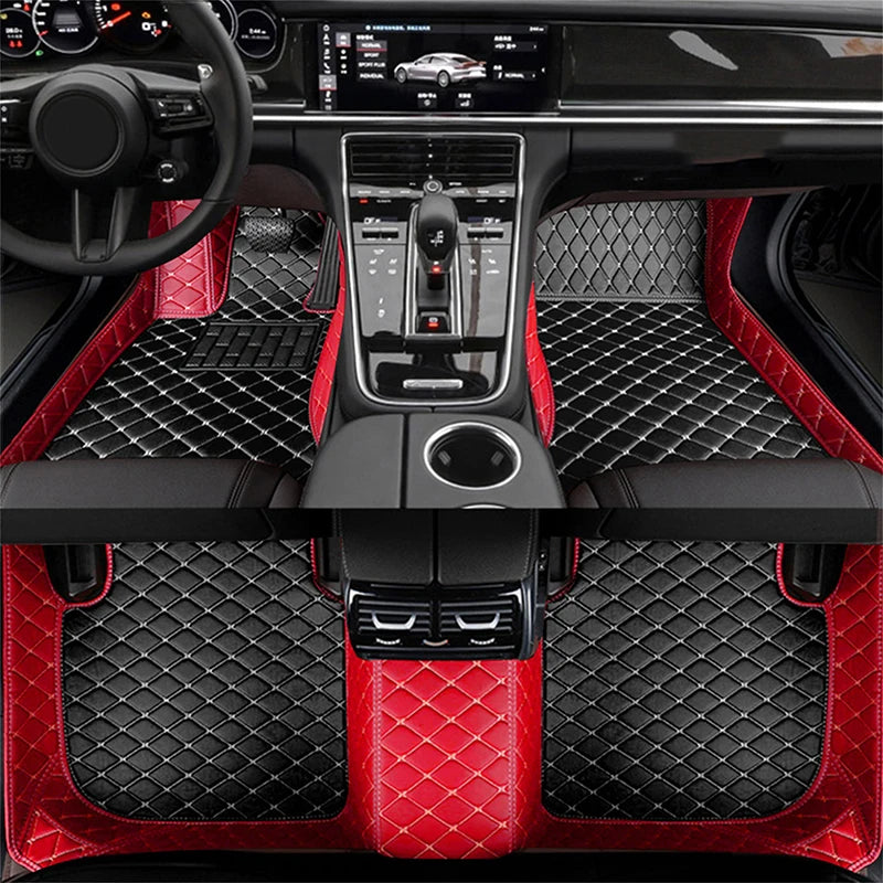 Car Floor Mats For Audi A6 C6 4F 2004~2011 Carpet Luxury Leather Mat Full Set Durable Rug Auto Interior Parts Car Accessories