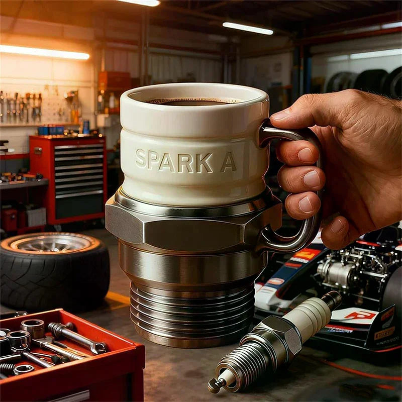 Spark Plug Mug Coffee Mug Cup For Car Lovers Automotive Themed Coffee Mug For Car Enthusiasts Mechanics & Garage Lovers