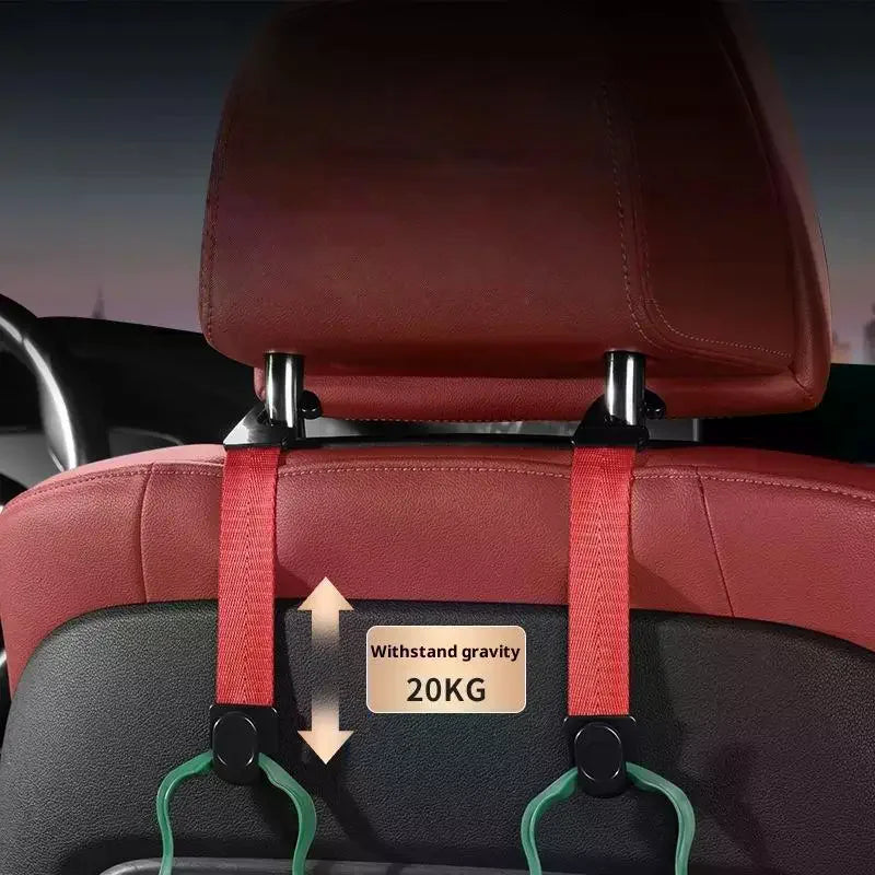 2Pcs Car Storage Interior Accessories Car Headrest Hooks Hanger For Bags Seat Back Organizer Holder Clips Auto Fastener Hooks