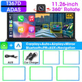 10/11.26" 4K ADAS Car DVR 360° Rotate Dashcam 1080P Rear Camera Wireless Carplay&Android Auto Adas GPS Navigation Dual Recording