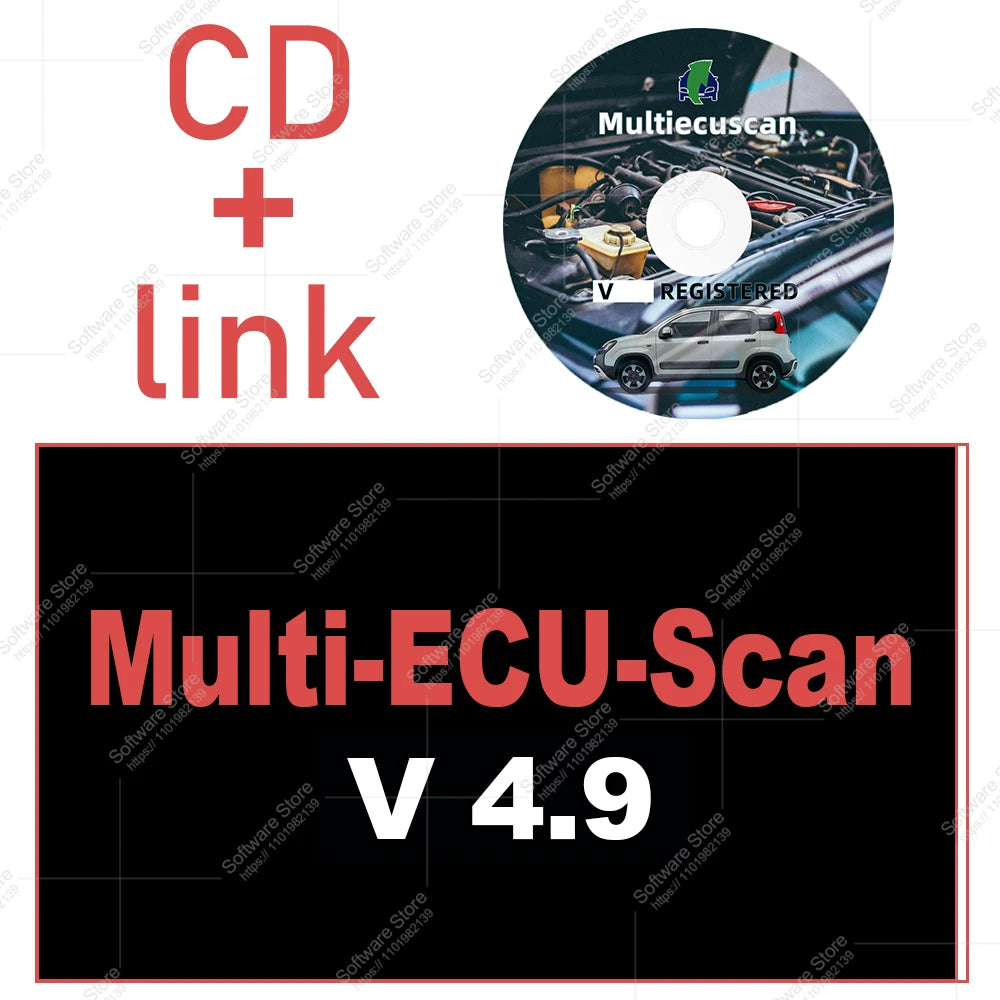 Newest Multi-ECU-Scan V4.9 automotive diagnostics electronic systems car diagnostics software full-featured professional tool