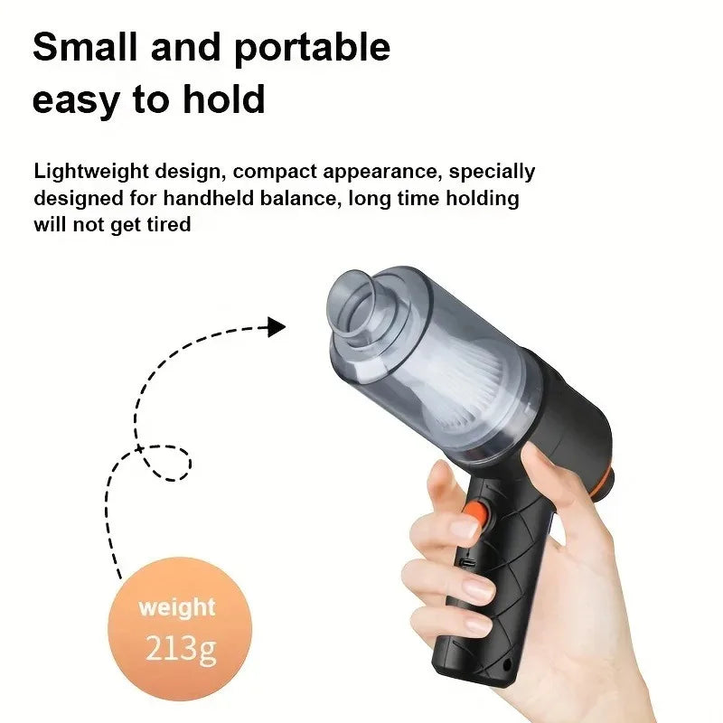 Car portable high suction handheld mini vacuum cleaner, multi-purpose suction and blowing 2-in-1 rechargeable cleaning tool