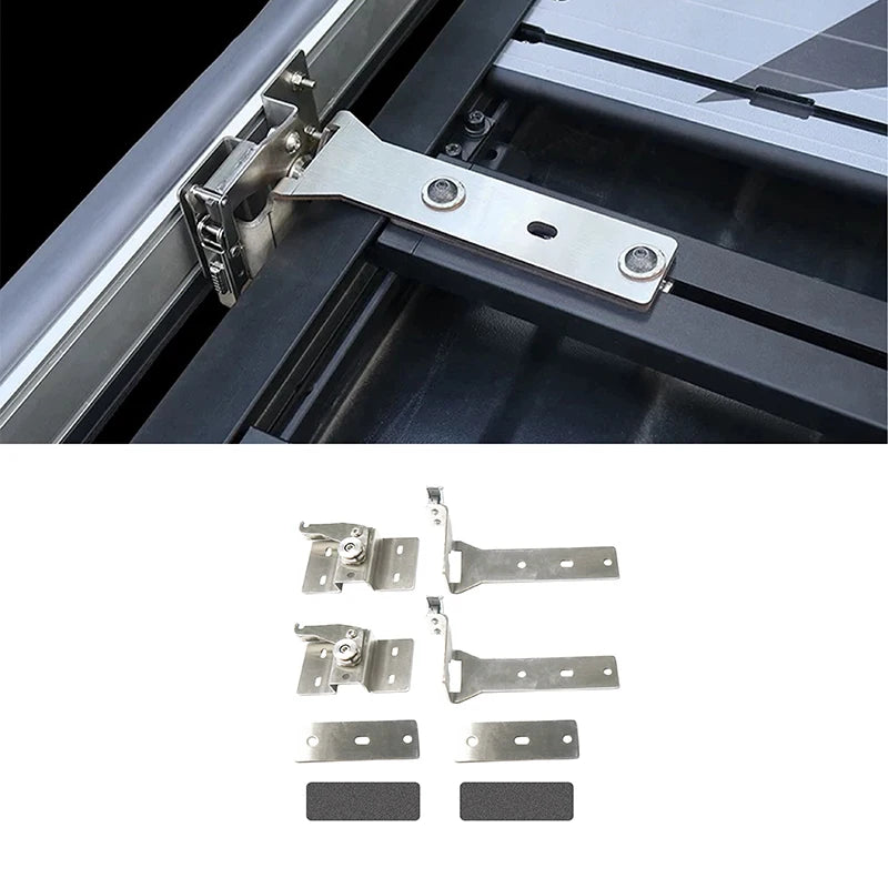 Universal Off-road Pickup 4x4 Accessories Stainless Steel Silver 2Pcs Roof Rack Side Tent Bracket