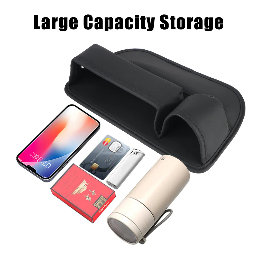 With Cup Holder for Cellphones Car Interior Accessories Car Seat Gap Organizer Auto Console Side Storage Box Pu Leather