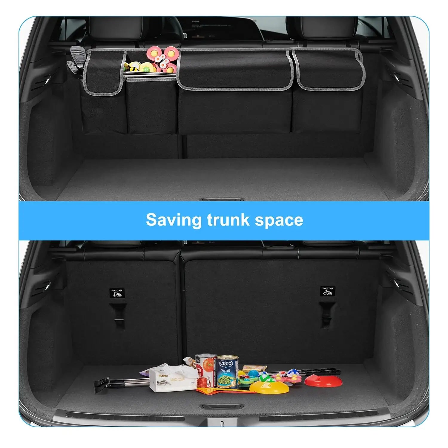 Car Trunk Organizer Backseat Storage Bag High Capacity Multi-use Oxford Car Seat Back Organizers Automobile Interior