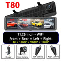 4K Dash Cam 4-Channel Record 1080P ADAS BSD Car DVR WIFI APP Rear View Mirror Auto Video Recorder Camera Ultra HD 24H Parking