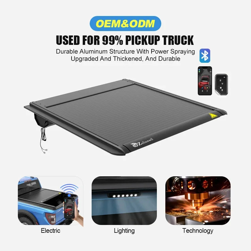 Electric Roller Tonneau Cover for Foton Tunland/G7/G9/YUTU E3/E5/E7 - Retractable Truck Bed Lid | Pickup Accessories