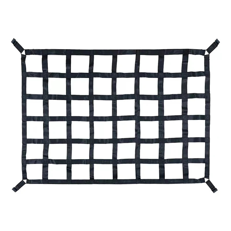 Car Trunk Rooftop Net Mesh Cargo Net Heavy Cargo Net Truck Trailer Dumpster Extend Mesh Covers Luggage Nets With 4 Fixed Belt