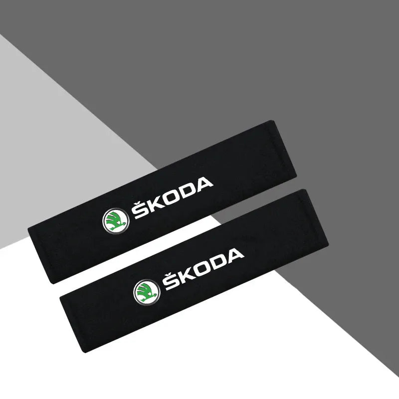 Car Styling Seat Belt Cover Seatbelt Shoulder Strap Protector Pads for Skoda Fabia Octavia Kamiq Karoq Kodiaq Rapid Scala Superb