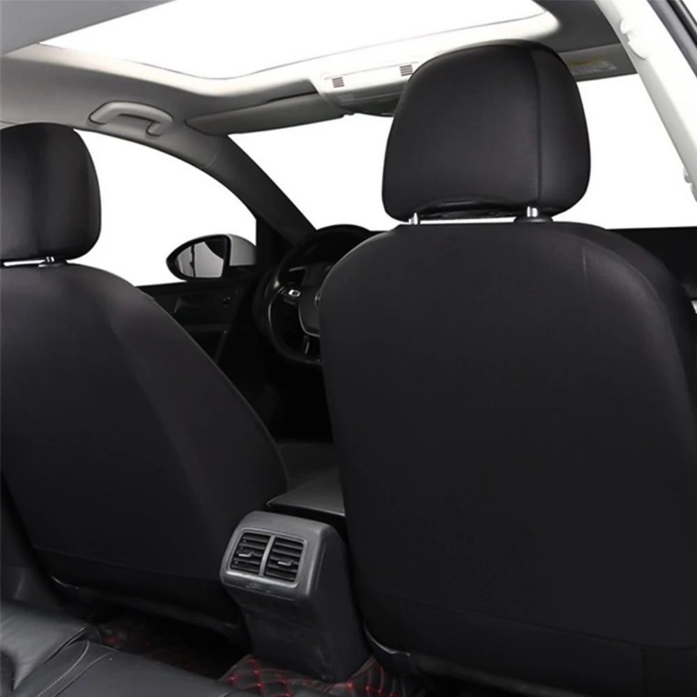 9pcs/4pcs Set Car Seat Cover Universal Leather Black Seat Protector Cover Complete Set of All Seasons Car Interior Accessories
