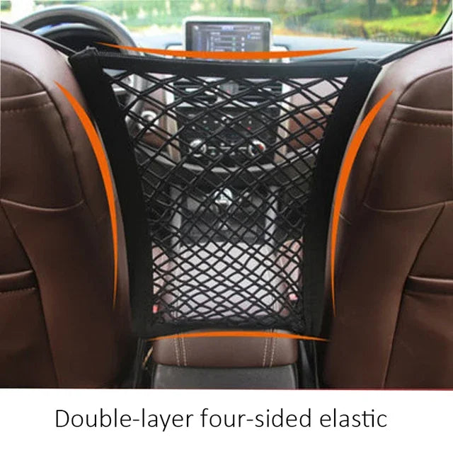 Car Interior Trunk Seat Back Elastic Storage Net Back Seat Safety Protector Mesh Net Car Storage Bag Auto Interior Accessories