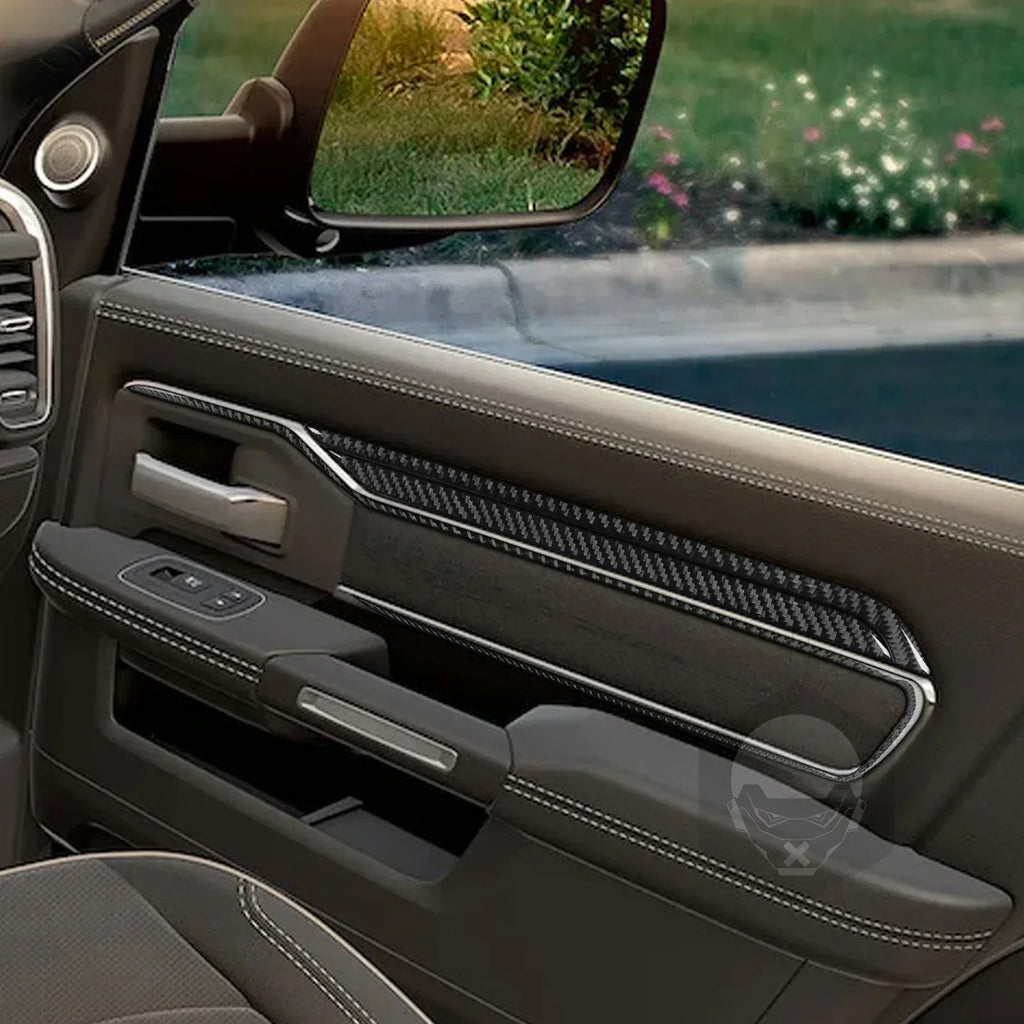 For Dodge Ram 2019 2020 2021 2022 2023 Accessories Carbon Fiber Car Interior Grar Handle Air Outlet Trim Sticker Decoration