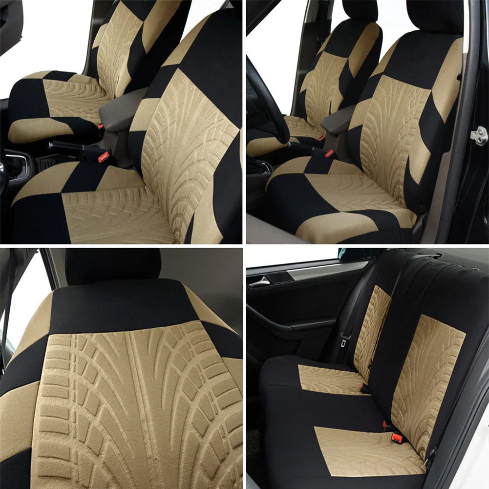 Universal Car Seat Covers Full Set Front Split Rear Bench For Car Universal Cloth SUV Sedan Van Automotive Interior Covers