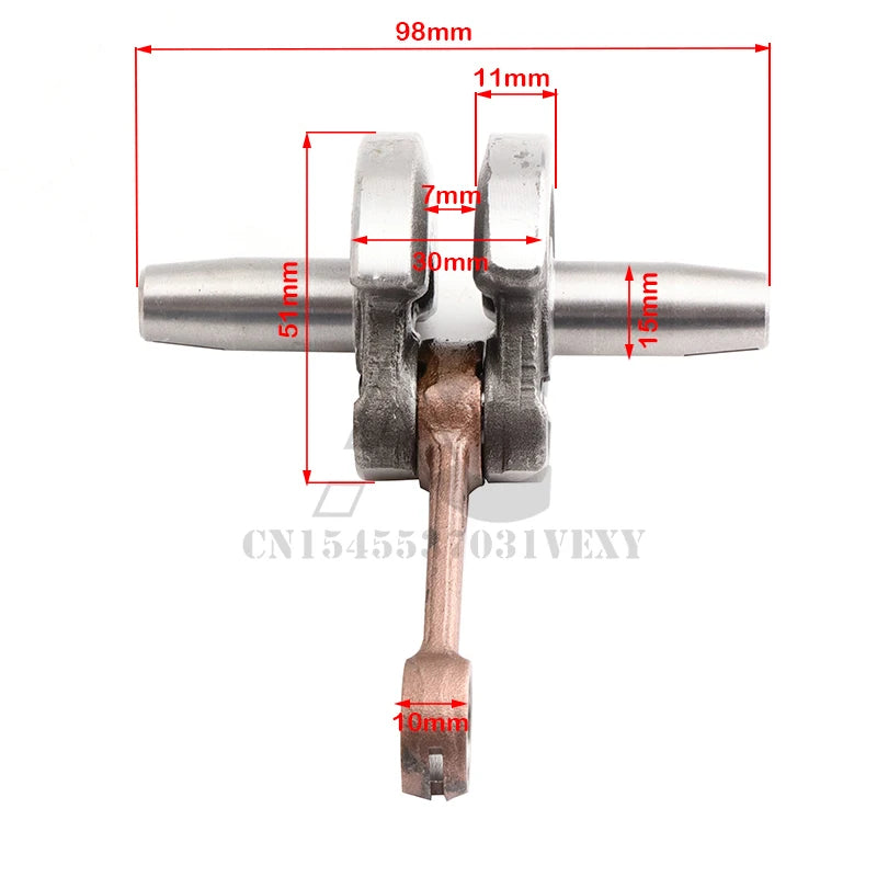 Motorcycle Parts 44-6 Crank for 2 Stroke 49cc Pocket Bike Scooter Engine Crankshaft Parts Mini Dirt Bike ATV Quad Bike